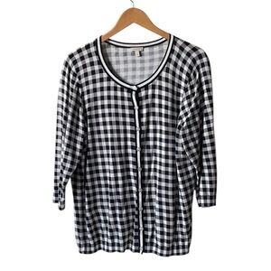 Talbots gingham cardigan sweater size 1X